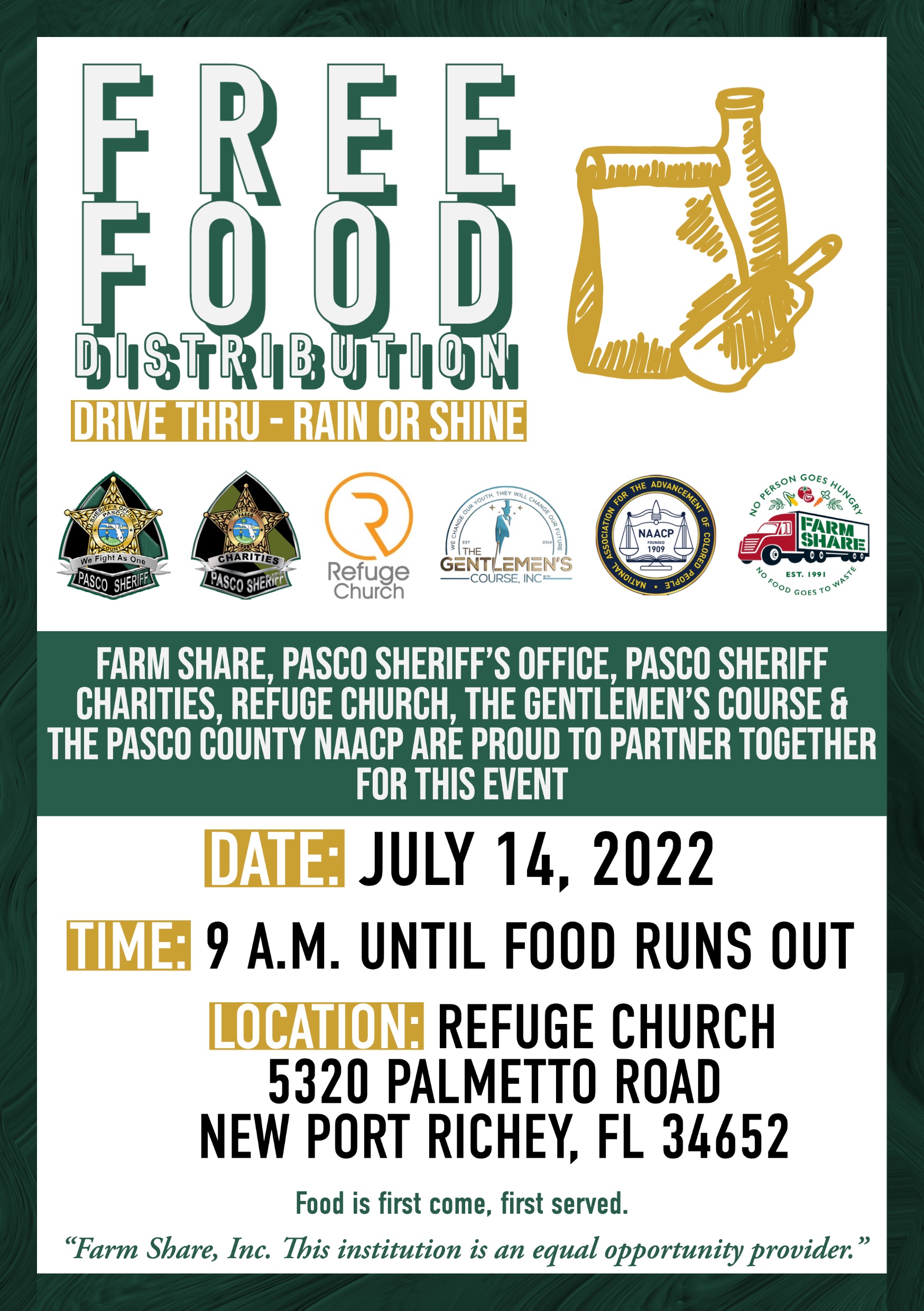 July 2022 food distribution flyer